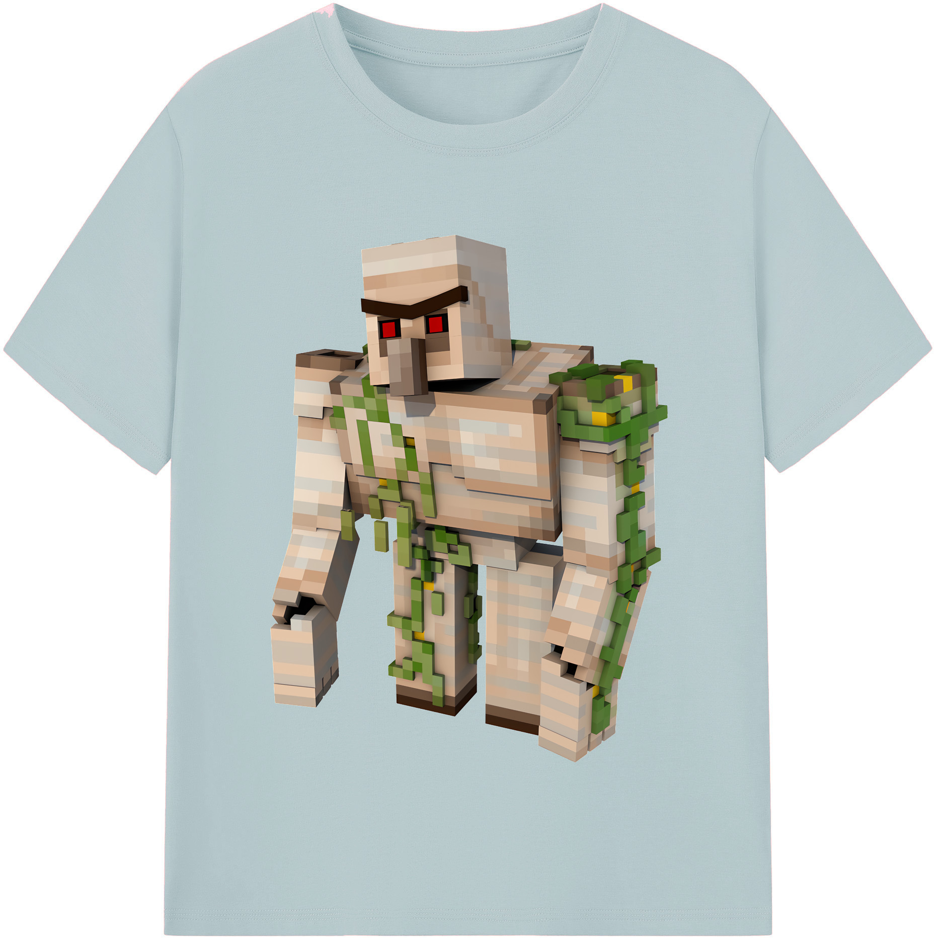 （画像用） マインクラフト ブロックの世界 Minecraft MC Block world 綿100％半袖Tシャツ（フロントプリント）